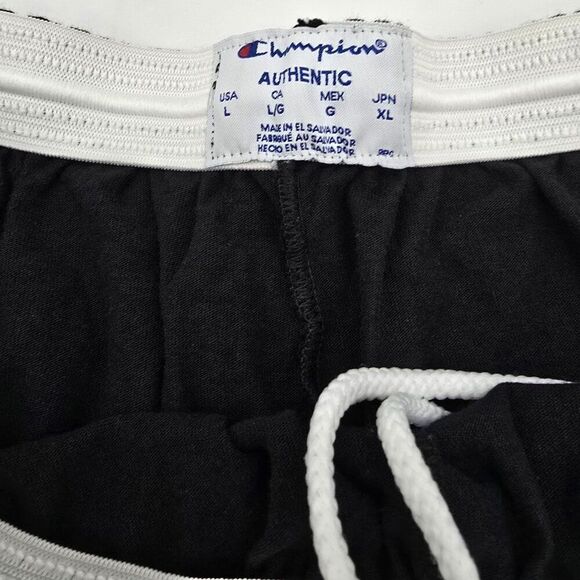 Vintage Champion Mens Authentic Black Shorts Size Large Cotton/Polyester Blend - Picture 5 of 7
